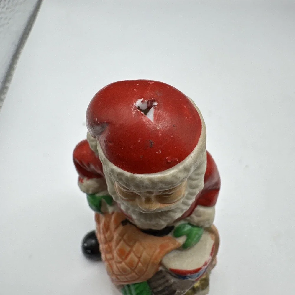 Vintage Ceramic Santa Claus Christmas Ornament 3.5